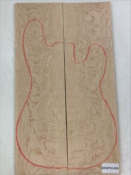Top Muschelahorn / Quilted Maple, 2-tlg. 9mm Einzelstück #009